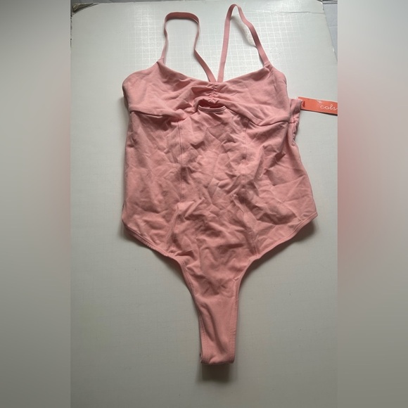 Colsie Women's Balletcore Pink Thong Bodysuit
 - Large NWT - Picture 1 of 7
